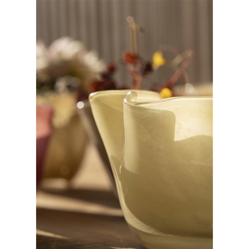 Madam Stoltz-collectie Glass vase Cream