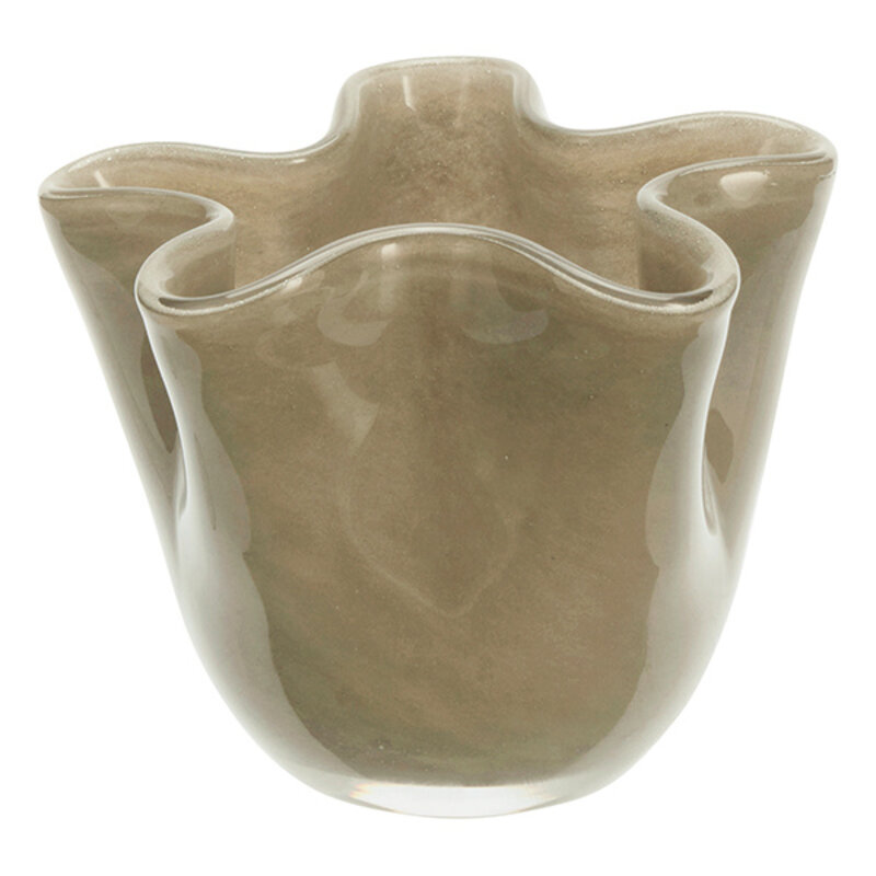 Madam Stoltz-collectie Glazen vaas grijsbeige
