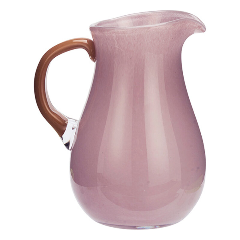 Madam Stoltz-collectie Glass jug Lilac, caramel