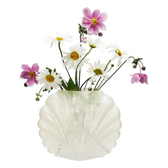 Madam Stoltz Glazen vaas crème