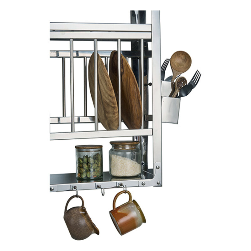 Madam Stoltz-collectie Stainless steel wall shelf Steel