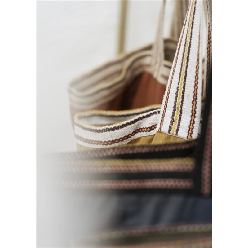 Madam Stoltz-collectie Cotton tote bag Blue, sand, black