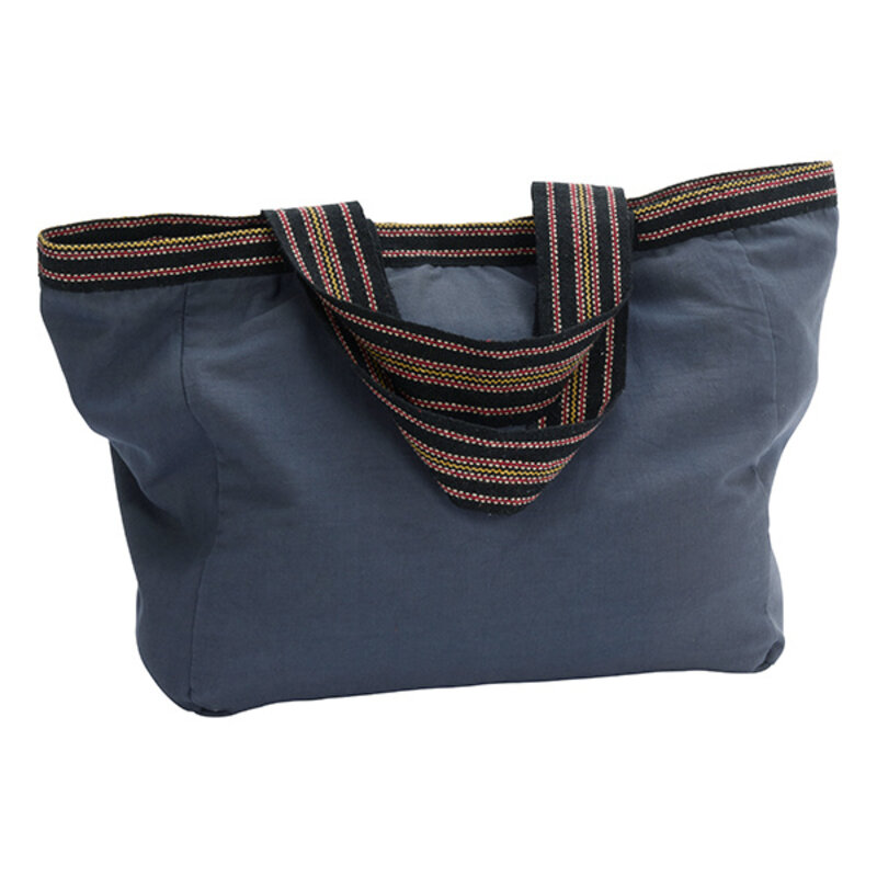 Madam Stoltz-collectie Katoenen tote bag Blauw, zand, zwart