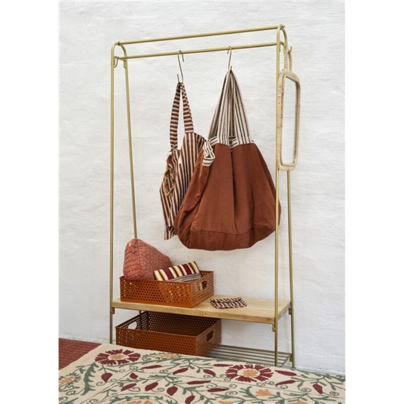 Madam Stoltz-collectie Cotton tote bag Rust, sand, off white