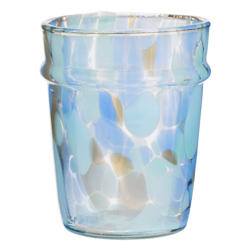Madam Stoltz-collectie Coloured drinking glass Blue, aqua, taupe, clear