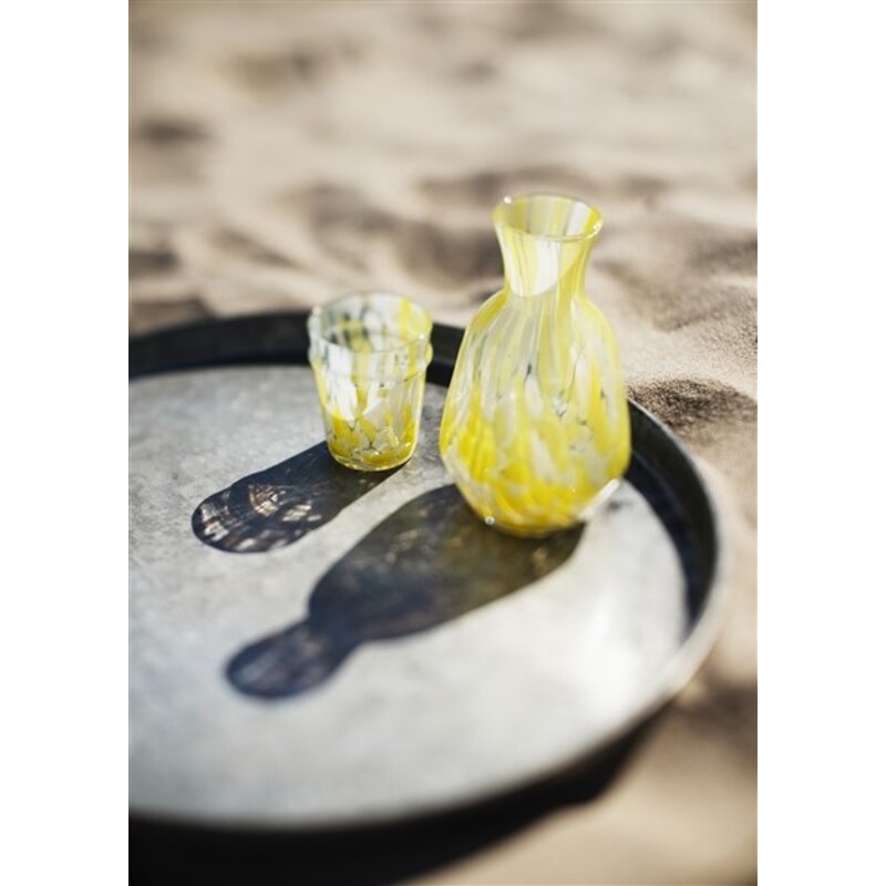 Madam Stoltz-collectie Gekleurd drinkglas Geel, wit, helder