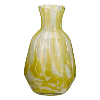Madam Stoltz Coloured glass jug Yellow, white, clear