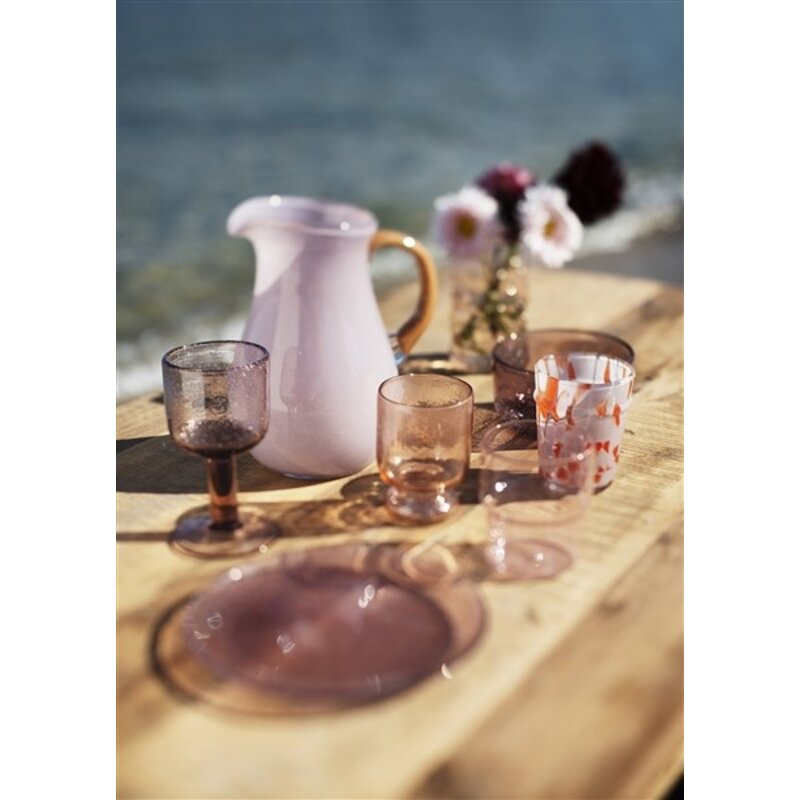 Madam Stoltz-collectie Hammered drinking glass Light peach
