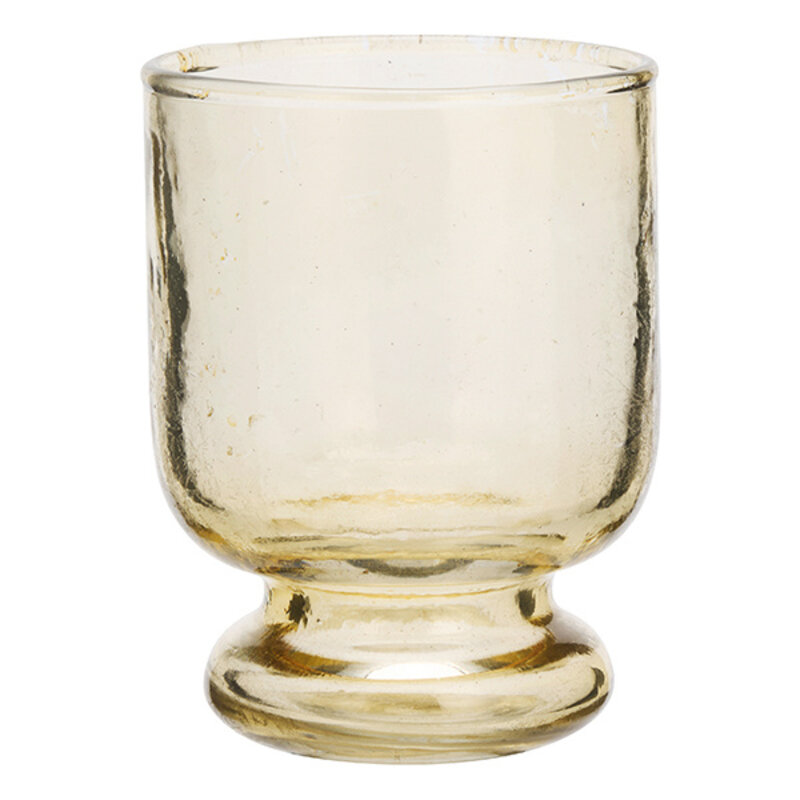 Madam Stoltz-collectie Hammered drinking glass Light yellow