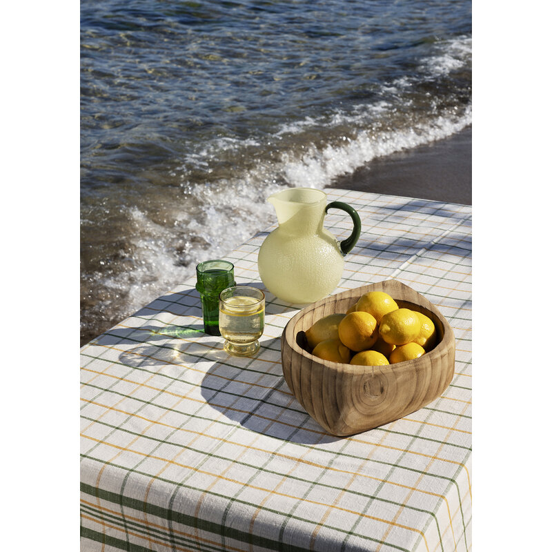 Madam Stoltz-collectie Hammered drinking glass Light yellow