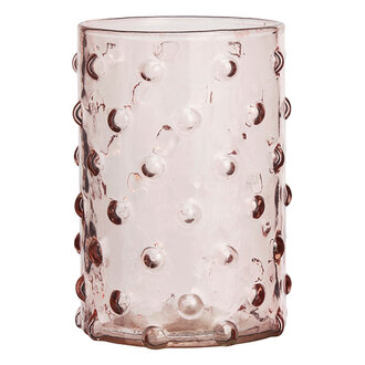 Madam Stoltz Dotted drinking glass Light peach