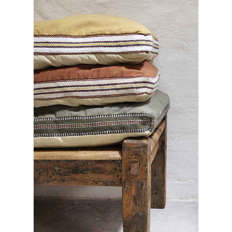 Madam Stoltz-collectie Cotton mattress Rust, sand, off white