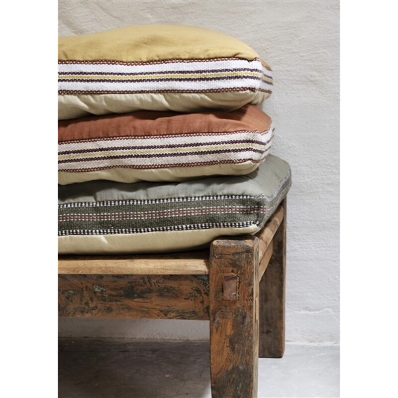 Madam Stoltz-collectie Cotton mattress Mustard, sand, white