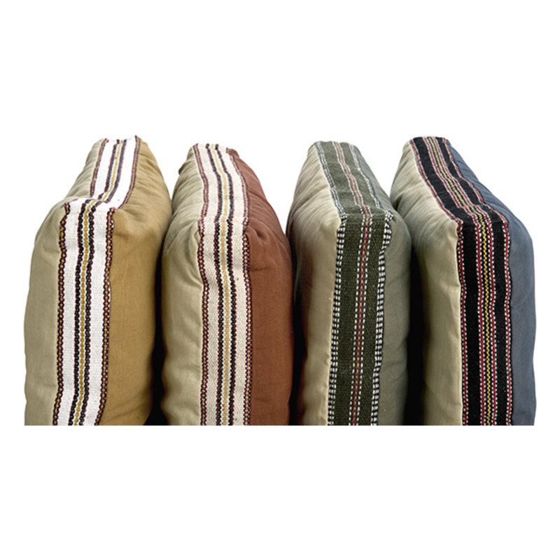 Madam Stoltz-collectie Katoenen matraskussen Roestbruin, zand, gebroken wit 50x50 cm