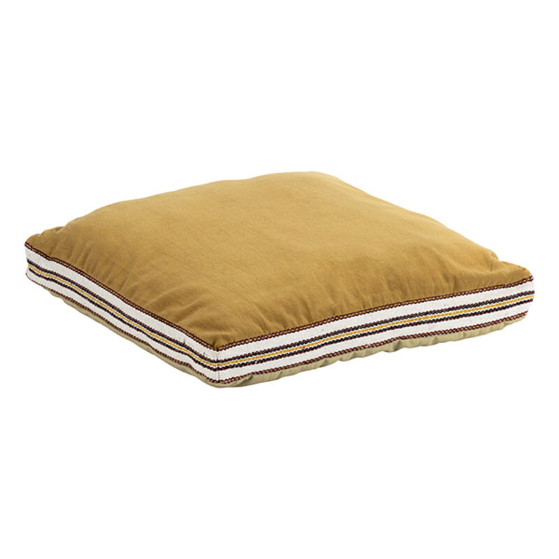 Madam Stoltz-collectie Cotton seating mat Mustard, sand, off white