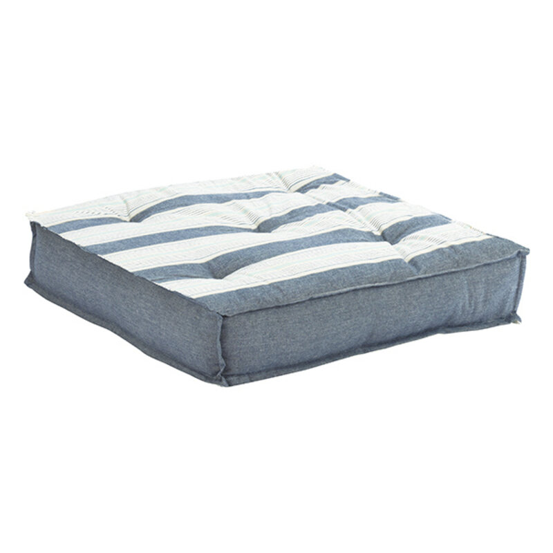 Madam Stoltz-collectie Gestreept matraskussen Blauw, wit, grijs