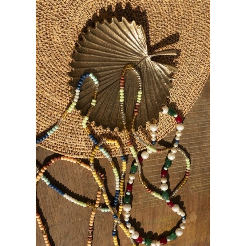 Madam Stoltz-collectie Aluminium blad schaal Antiek messing