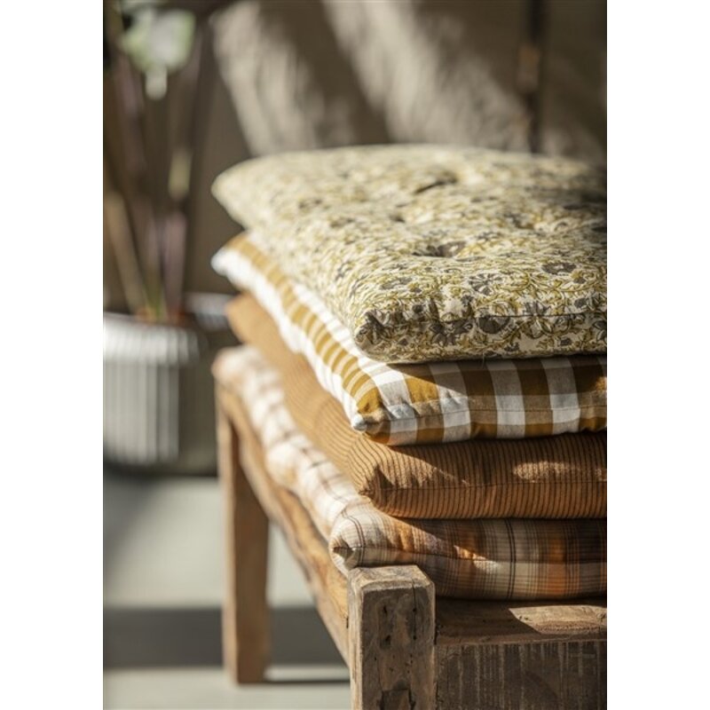 Madam Stoltz-collectie Printed cotton mattress Beige, khaki, dusty green