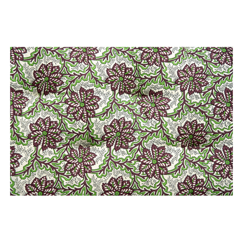 Madam Stoltz-collectie Bedrukt katoenen matras Gebroken wit, bruin, groen
