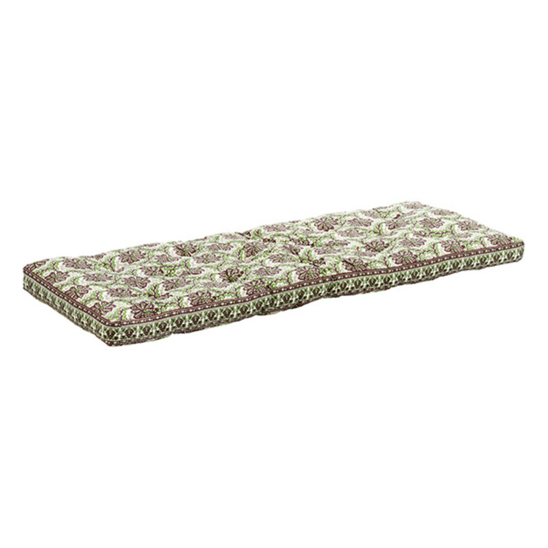 Madam Stoltz-collectie Printed cotton mattress Off white, brown, green