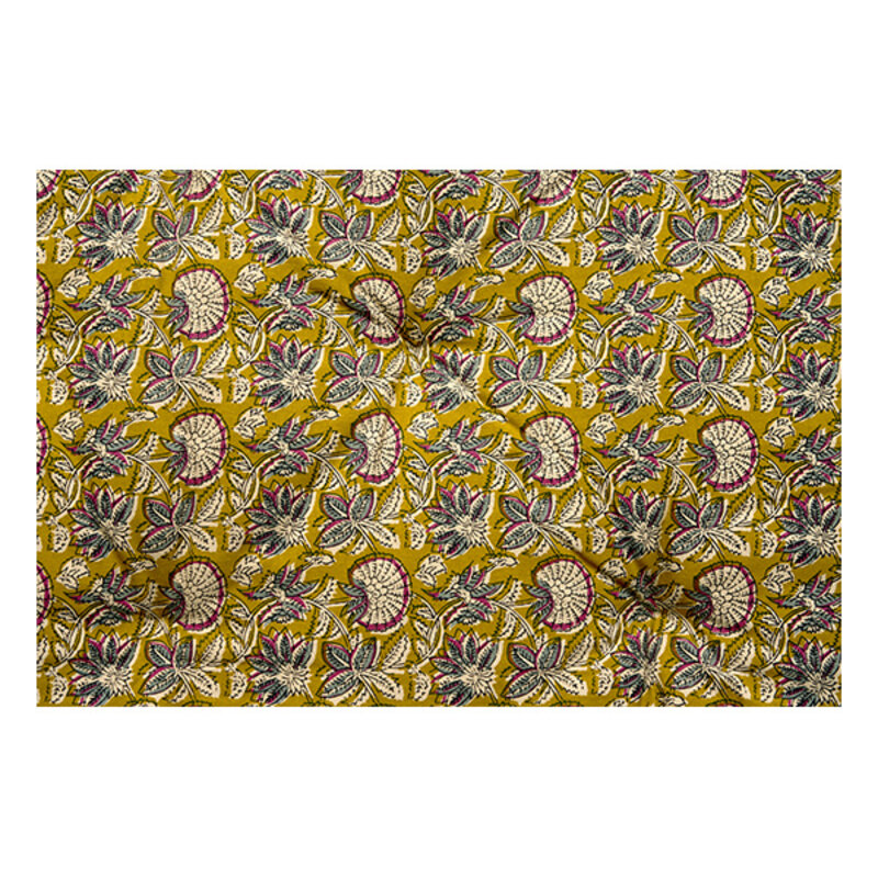 Madam Stoltz-collectie Printed cotton mattress Curry, sand, grey, maroon