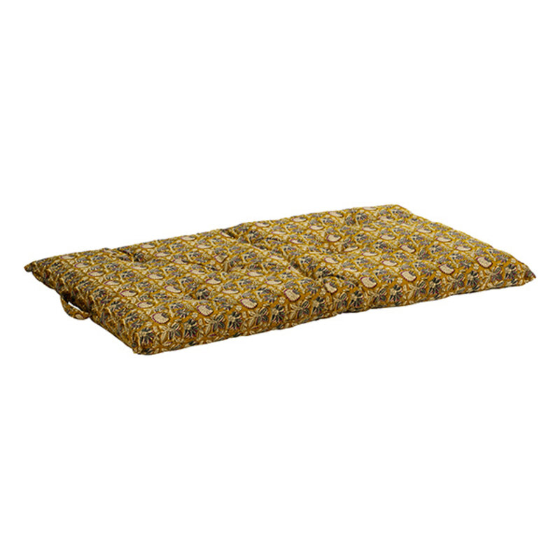 Madam Stoltz-collectie Printed cotton mattress Curry, sand, grey, maroon