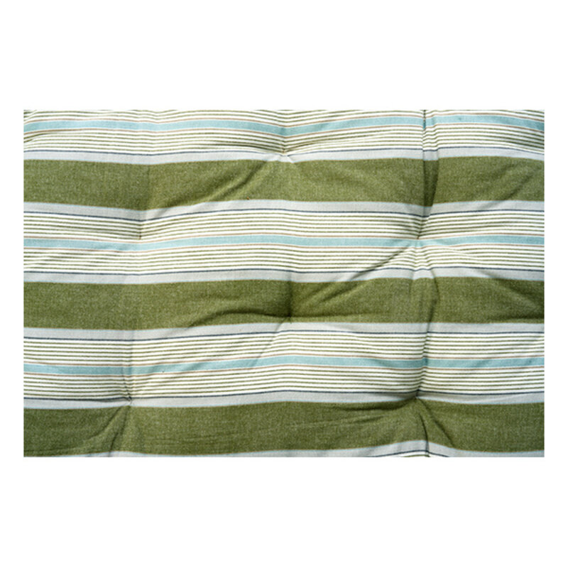 Madam Stoltz-collectie Gestreept katoenen matras Groen, wit, lichtblauw, grijs
