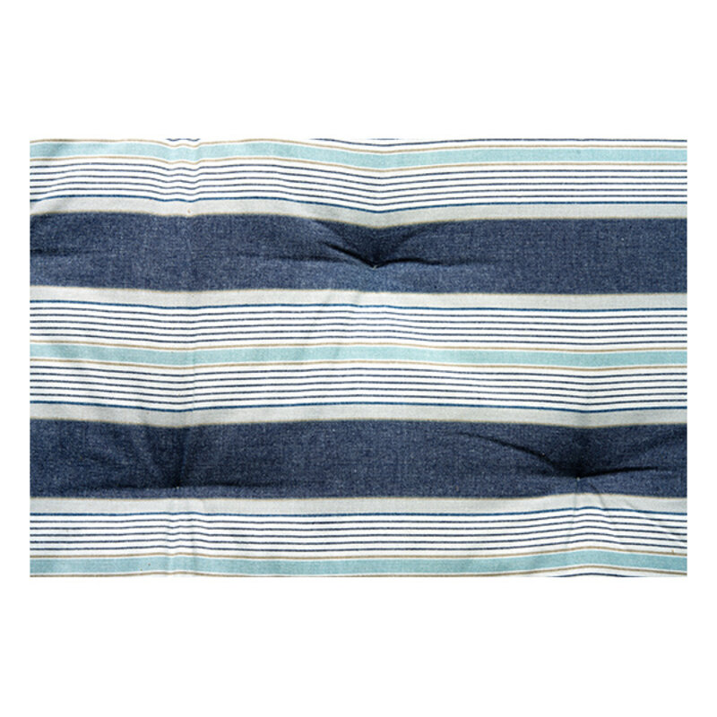 Madam Stoltz-collectie Gestreept katoenen matras Blauw, wit, grijs