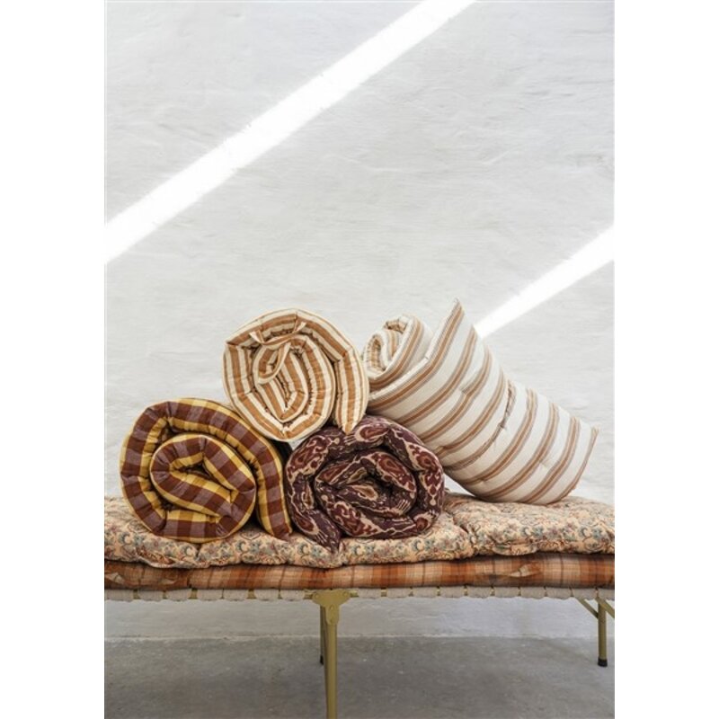 Madam Stoltz-collectie Printed cotton mattress Peach, sea green, brown, sand