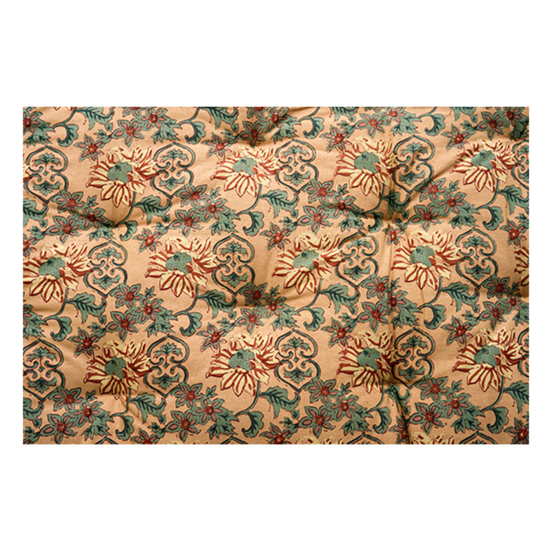 Madam Stoltz-collectie Printed cotton mattress Peach, sea green, brown, sand