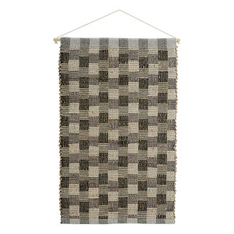 Madam Stoltz Handwoven wall deco Grey, black, white, natural