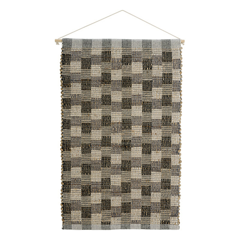 Madam Stoltz-collectie Handwoven wall deco Grey, black, white, natural