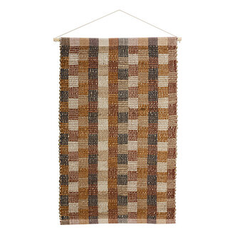 Madam Stoltz Handwoven wall deco Rust, orange, white, anthracite, natural