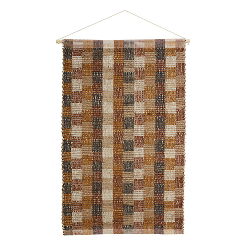 Madam Stoltz-collectie Handwoven wall deco Rust, orange, white, anthracite, natural