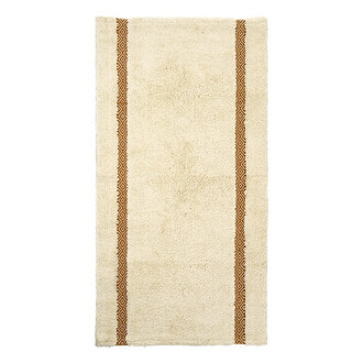 Madam Stoltz Gewatteerde katoenen loper Gebroken wit, mosterd