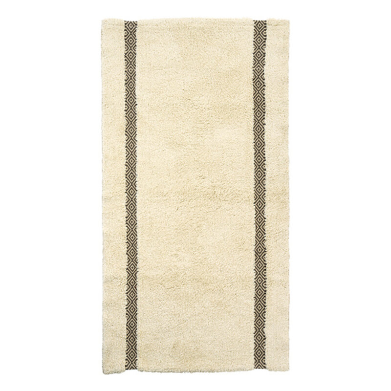 Madam Stoltz-collectie Gewatteerde katoenen loper Gebroken wit, grijs