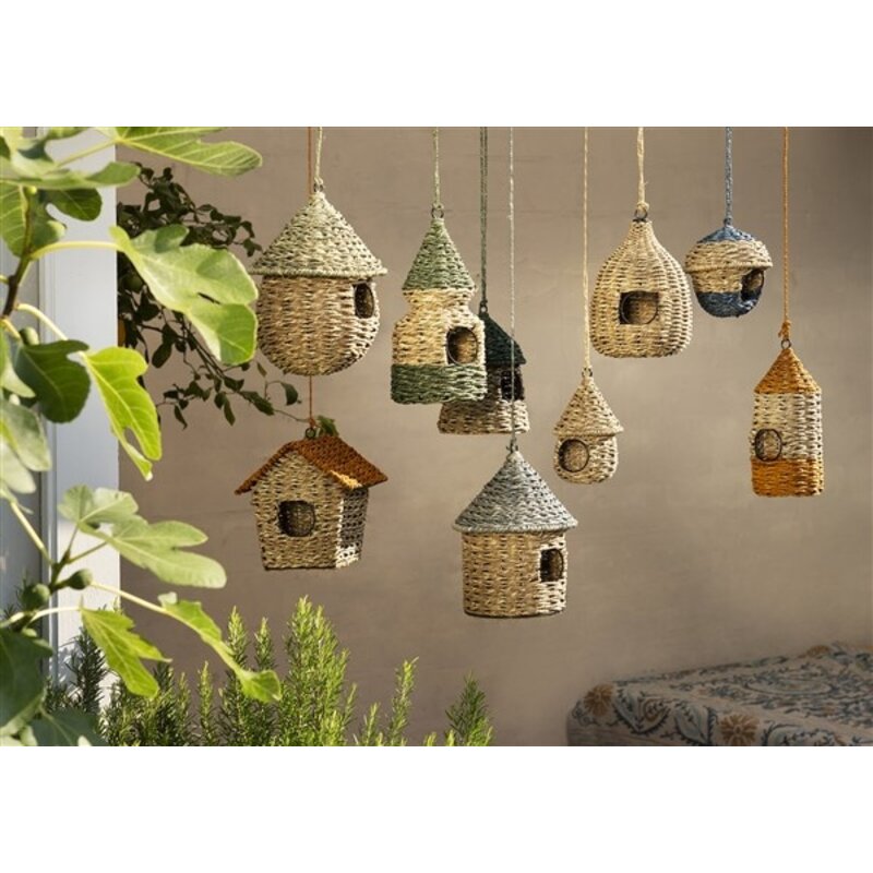 Madam Stoltz-collectie Hanging bird house Natural, green
