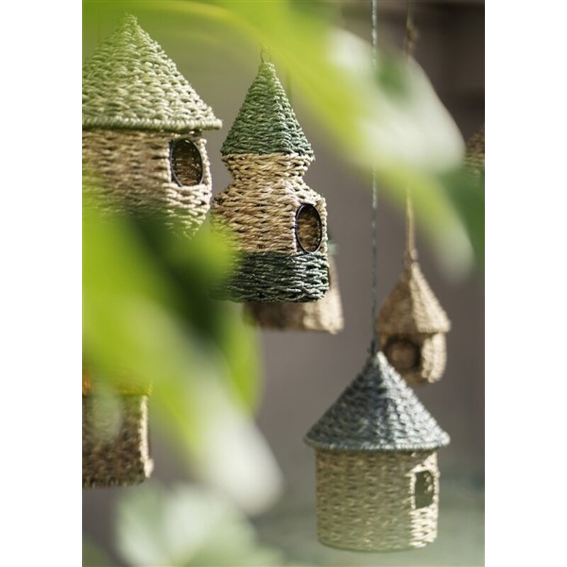 Madam Stoltz-collectie Hanging bird house Natural, green