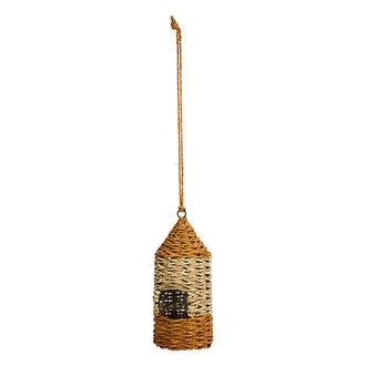 Madam Stoltz Hanging bird house Natural, orange