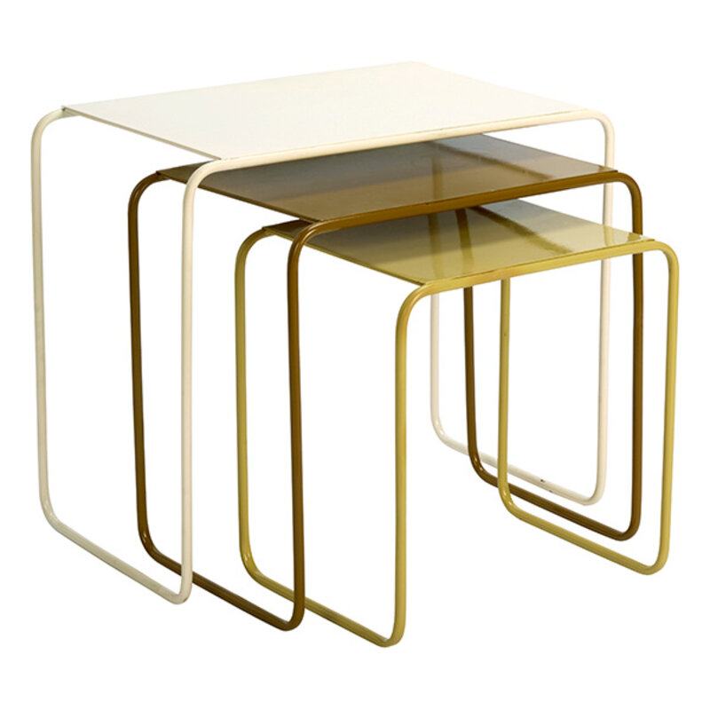 Madam Stoltz-collectie Nested iron tables Cream, tapenade, lemonade