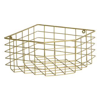 Madam Stoltz Wall-mounted corner shelf Ant.brass