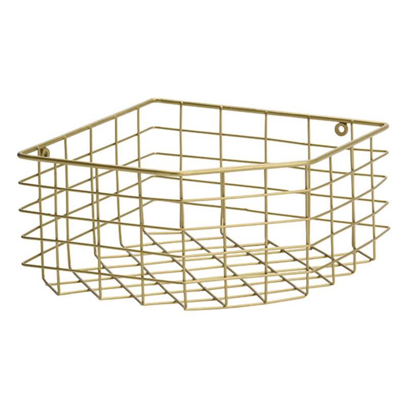 Madam Stoltz-collectie Wall-mounted corner shelf Ant.brass