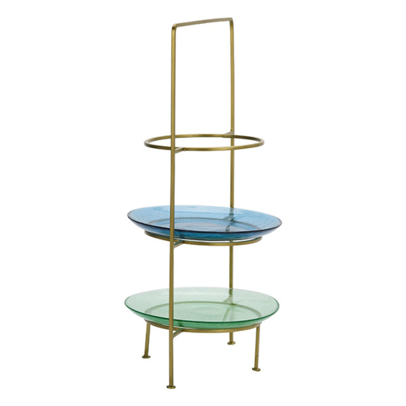 Madam Stoltz-collectie metalen etagère Antiek messing