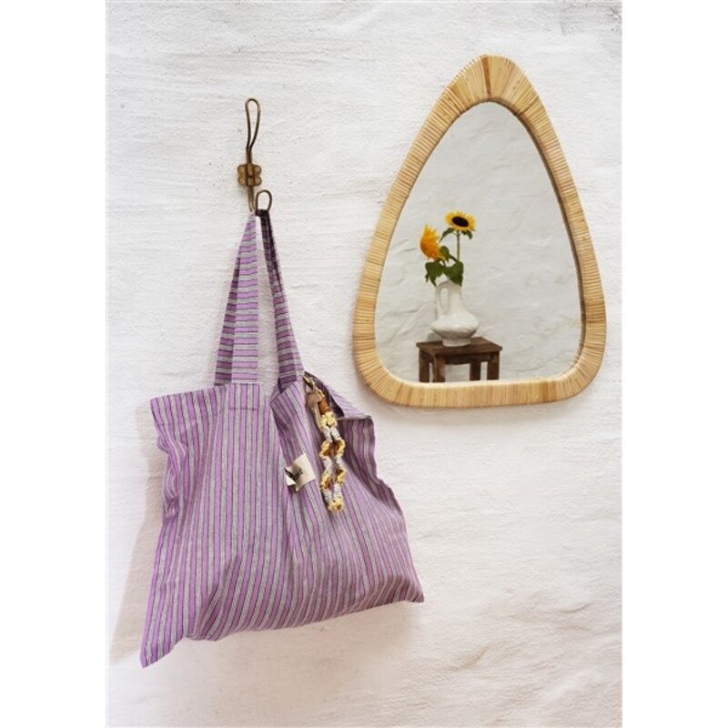 Madam Stoltz-collectie Triangular mirror w/ cane Natural