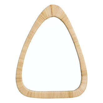 Madam Stoltz Triangular mirror w/ cane Natural