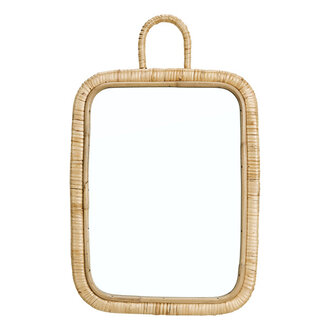 Madam Stoltz Rectangular mirror w/ cane Natural