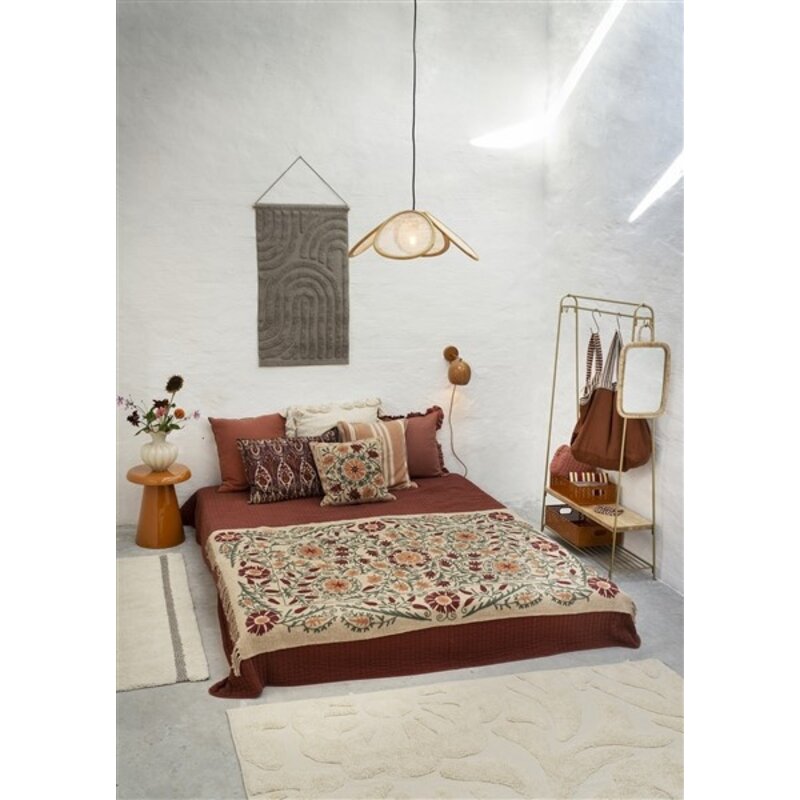 Madam Stoltz-collectie Rectangular mirror w/ cane Natural