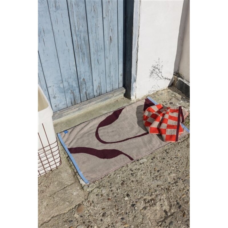 Mette Ditmer-collectie NOVA ARTE badmat Wijnrood / Zand