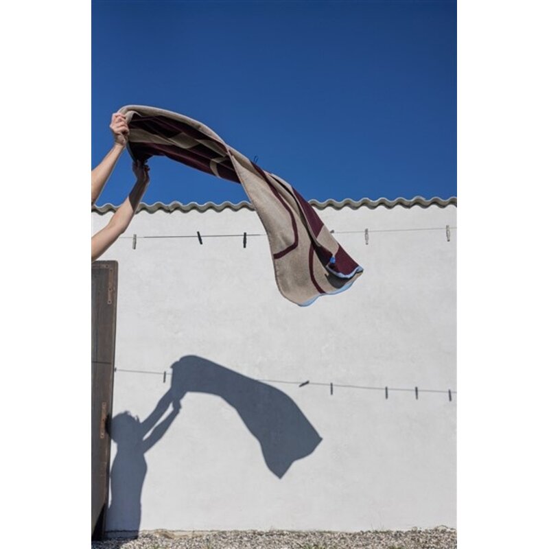 Mette Ditmer-collectie NOVA ARTE badhanddoek Wijnrood / Zand