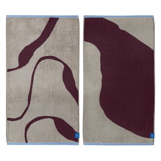 Mette Ditmer NOVA ARTE guest towel, 2-pack  Wine / Sand